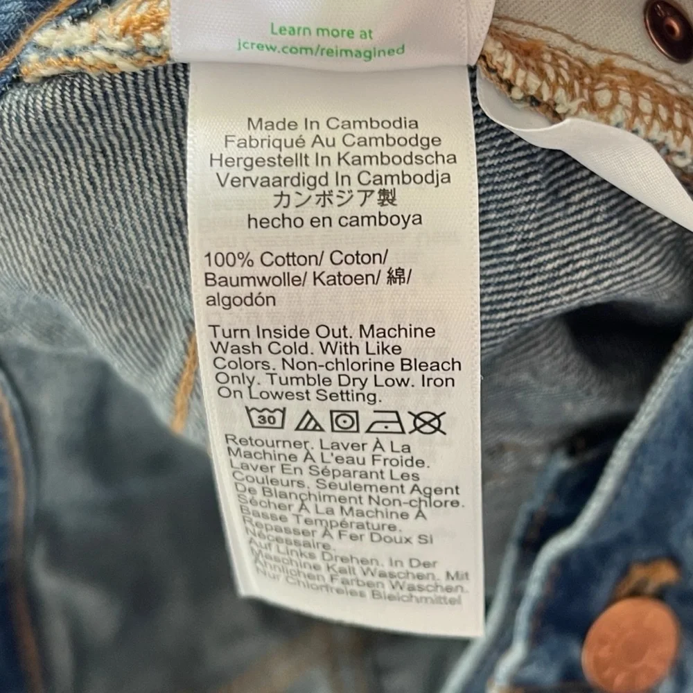 J Crew Factory Premium Edition High Rise Straight Leg Jeans Raw Hem Size 34P - Picture 7 of 9